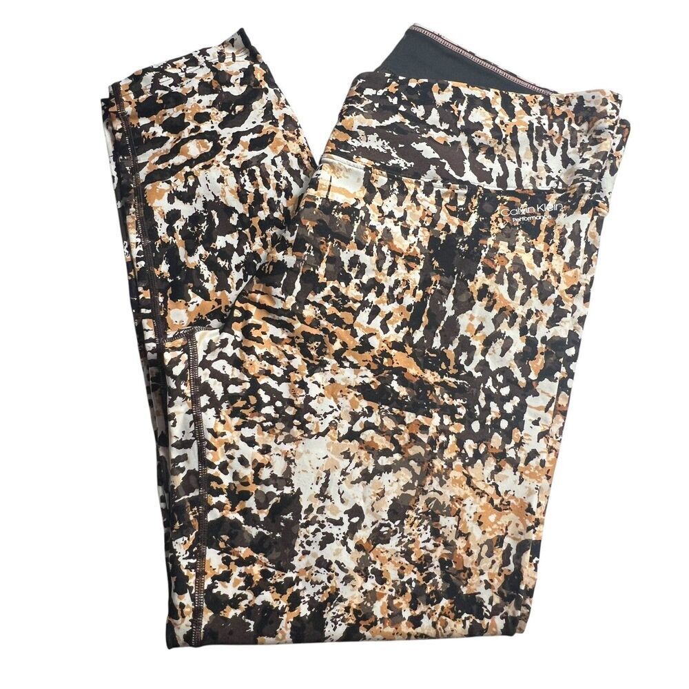 Calvin Klein Performance Leggings Animal Print Wick L Comfort Gym Activewear‎